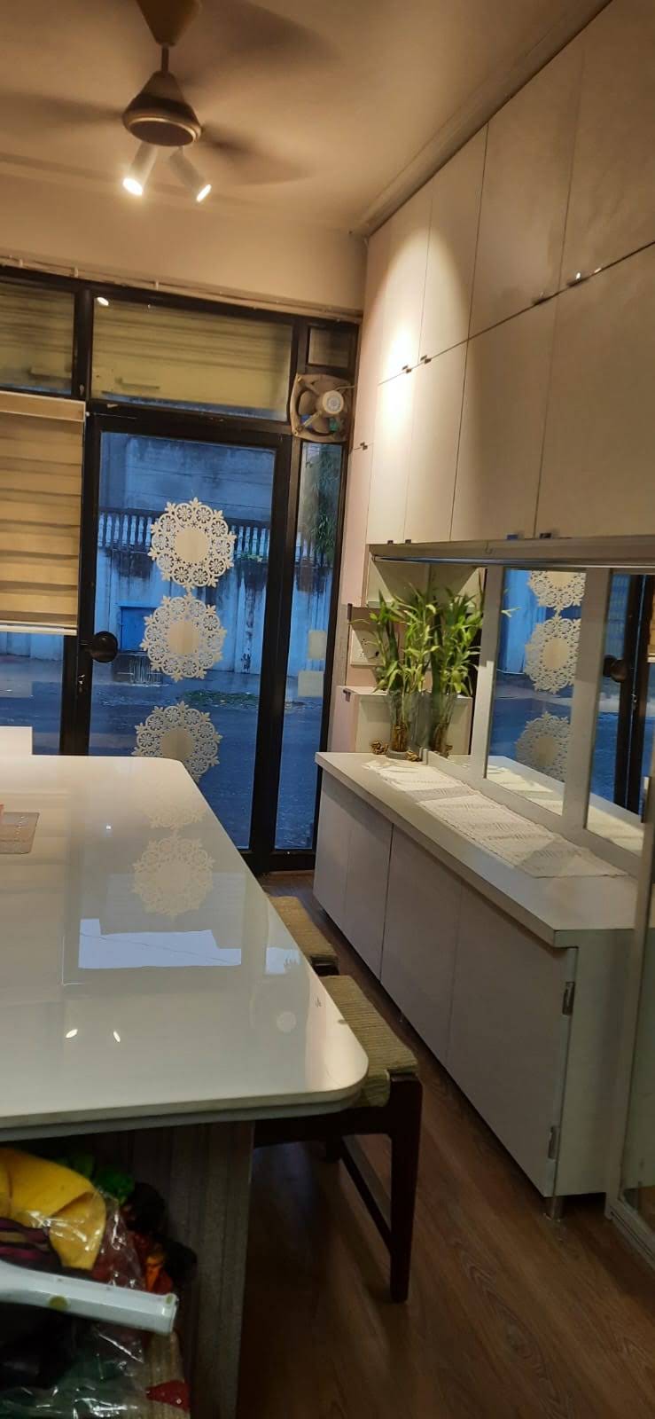 Consultation table and mirrors inside Sujata’s Design Studio